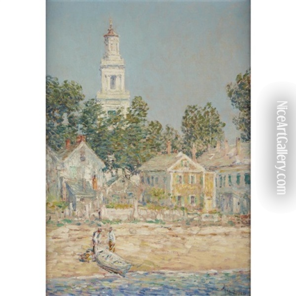 White Church, Provincetown Oil Painting - Childe Hassam
