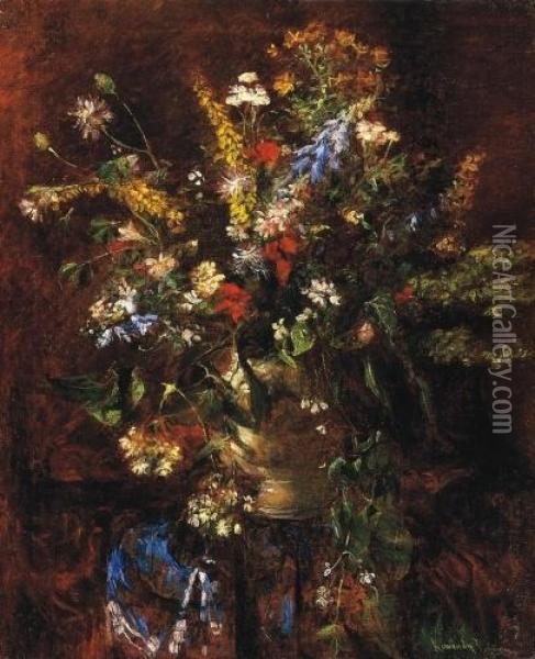 A Bunch Of Wild Flowers Oil Painting - Jeno Kemendy