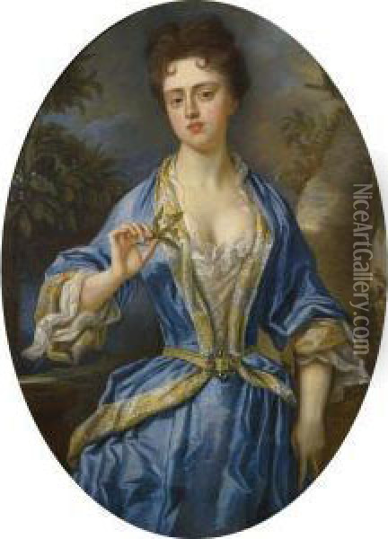 Portrait Of A Lady Oil Painting - Simon Pietersz. Verelst
