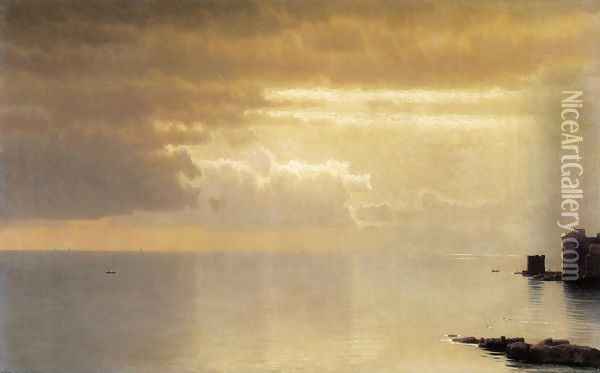 A Calm Sea, Mentone Oil Painting - William Stanley Haseltine