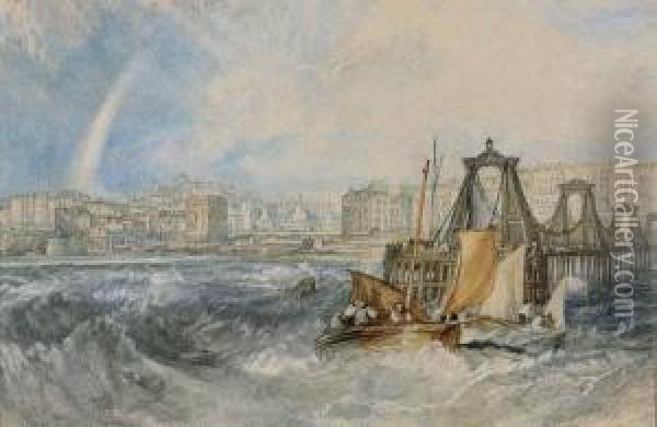 The Chain Pier, Brighton Oil Painting - Joseph Mallord William Turner