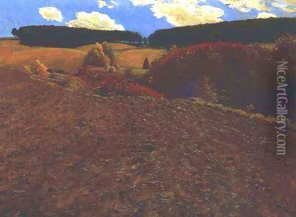 Autumnal Landscape 1900 Oil Painting - Pal Merse Szinyei