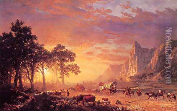 The Oregon Trail Oil Painting - Albert Bierstadt
