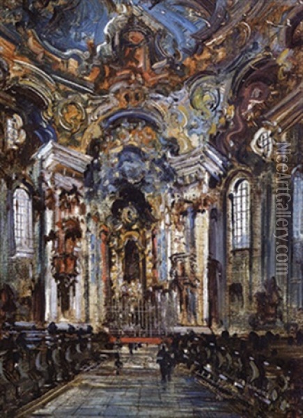 Interieur Der Wieskirche Oil Painting - Otto Hammel