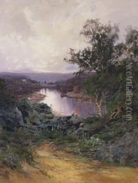 Lane Cove From 'italia' Hunters Hill, New South Wales Oil Painting - William Charles Piguenit