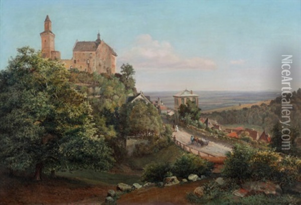 Kronberg Von Der Konigsteiner Strase Aus Mit Weitem Blick In Die Mainebene Oil Painting - Friedrich Eugen Peipers
