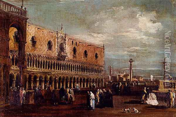 Venice, A View Of The Piazzetta Looking South With The Palazzo Ducale Oil Painting - Francesco Guardi