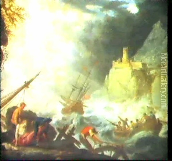 Scene De Naufrage Oil Painting - Philip James de Loutherbourg