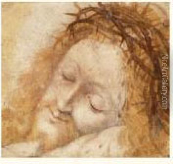 Tete Du Christ Oil Painting - Bernardino Luini
