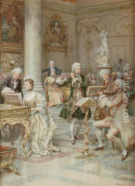 The Concert Oil Painting - Ludovico Marchetti