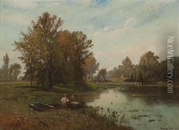 A View In Connecticut Oil Painting - Edward B. Gay