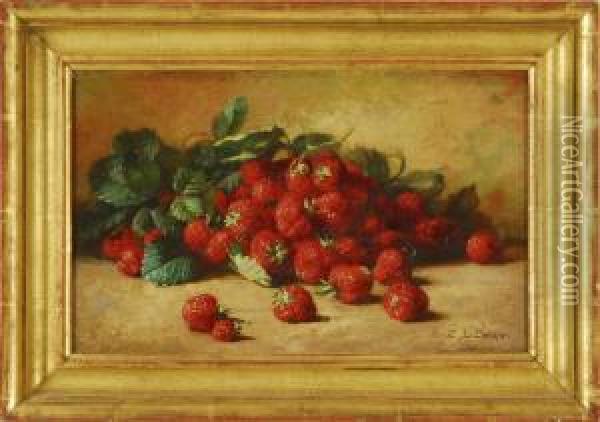 Still Life Of Strawberries Oil Painting - Emma Levina Swan