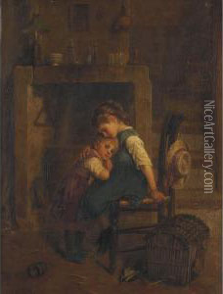 A Comforting Moment Oil Painting - Paul Seignac