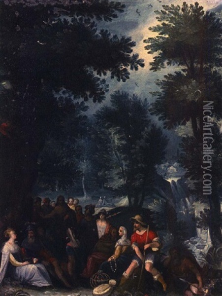 La Predication De Saint Jean Baptiste Oil Painting - Karel van Mander the Elder
