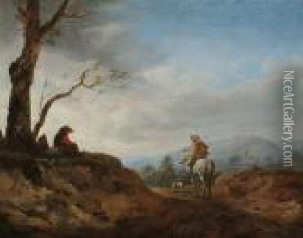 A Huntsman And His Dogs On A Track Oil Painting - Pieter Wouwermans or Wouwerman