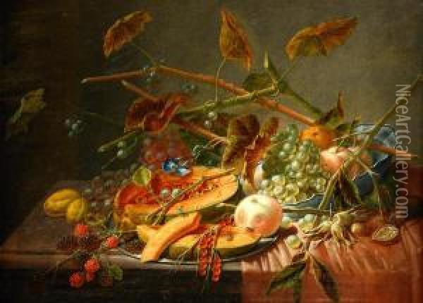 Stilleben Med Frukter Oil Painting - Dominicus Gottfried Waerdigh