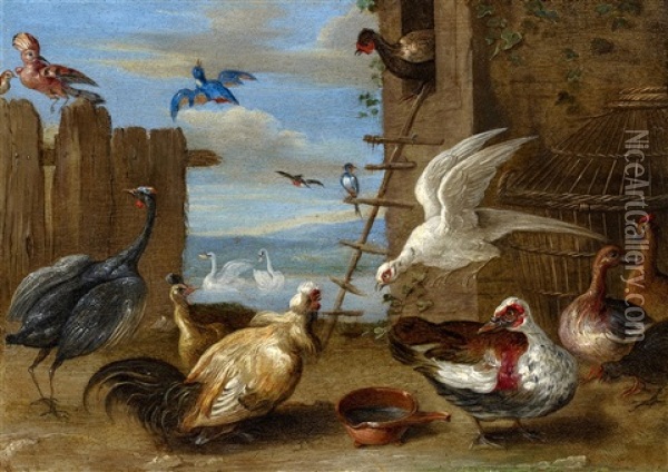 Caged Birds Oil Painting - Jan van Kessel the Elder