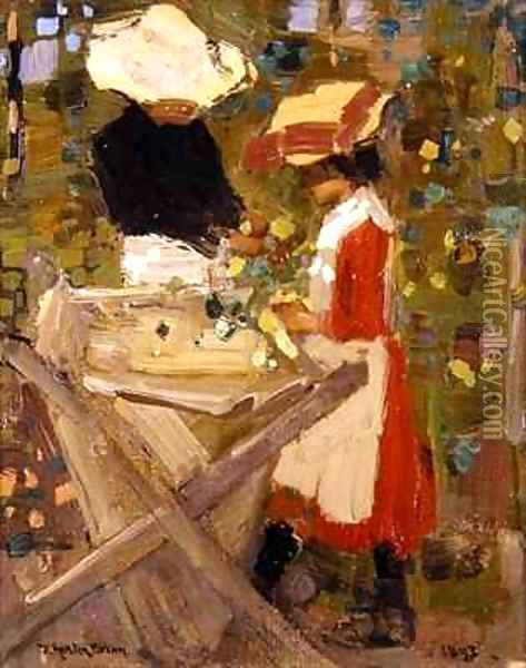 Hop picking Oil Painting - Thomas Austen Brown
