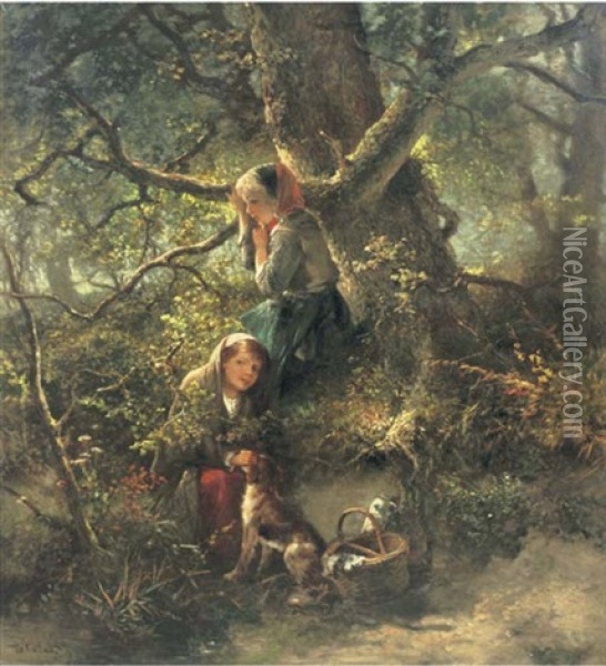Under The Big Tree Oil Painting - Mari ten Kate