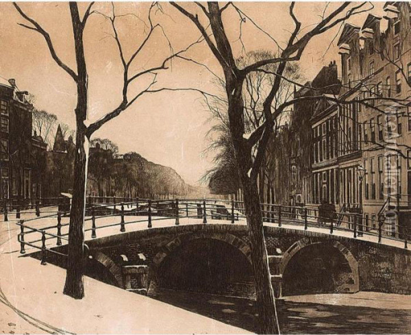 A View Of The Herengracht Oil Painting - Willem Witsen