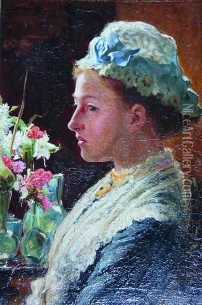 Portrait Of A Lady; And Of A Gentleman Oil Painting - Stefani Melton Fisher