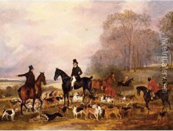 The Meet At Wroxham, Norfolk Oil Painting - Francis Calcraft Turner