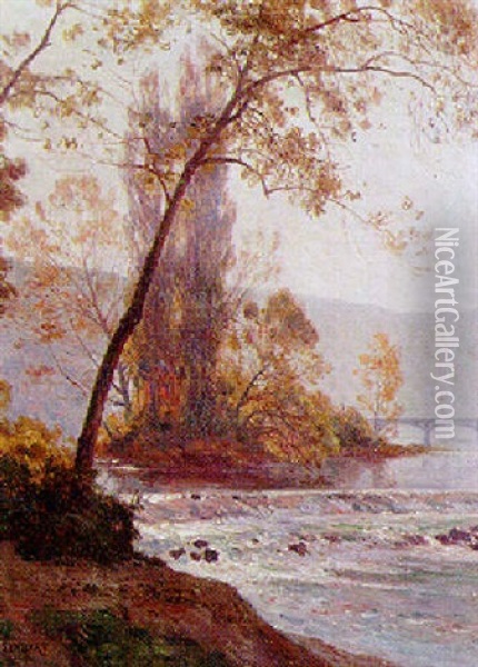 Petite Cascade Dans Le Doubs Oil Painting - Marie-Victor-Emile Isenbart
