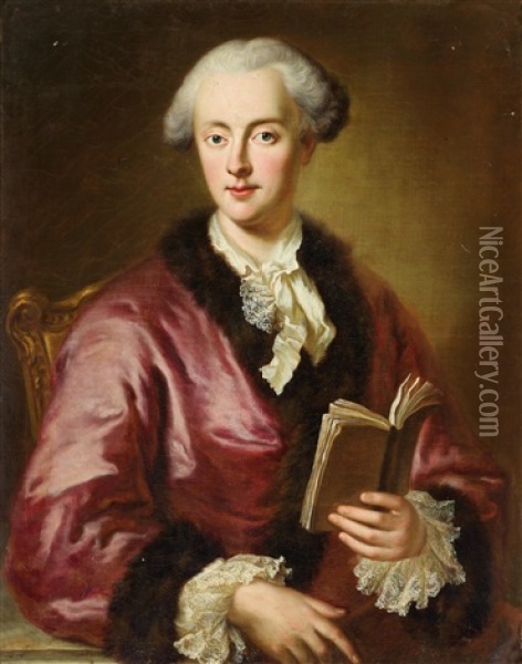 Portrait Of Count Gotthelf Adolf Of Hoym (1731-1783) Oil Painting - George de Marees