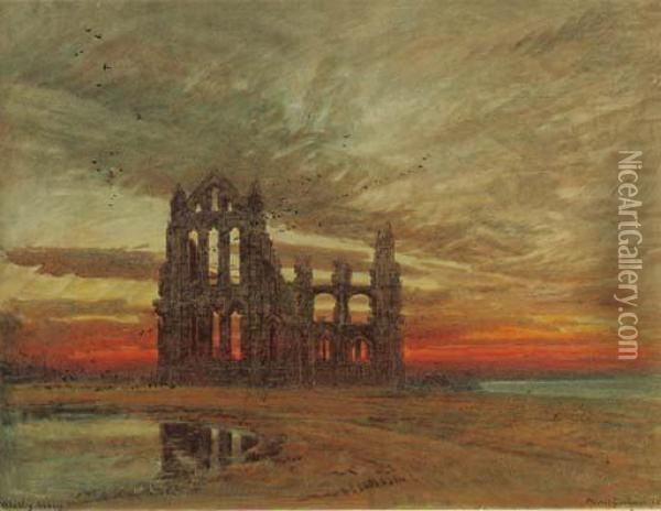 Whitby Abbey, North Yorkshire Oil Painting - Albert Goodwin