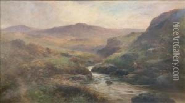 Autumn On The Lyd, Dartmoor Oil Painting - George Henry Jenkins