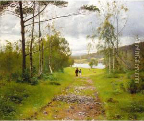 The Woodland Path Oil Painting - Sigvard Hansen