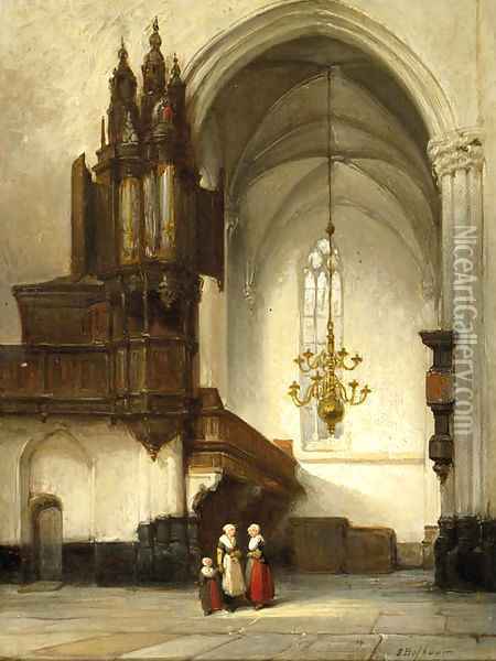 Interieur van de Nieuwe Kerk te Amsterdam met het Sweelinckorgel Oil Painting - Johannes Bosboom