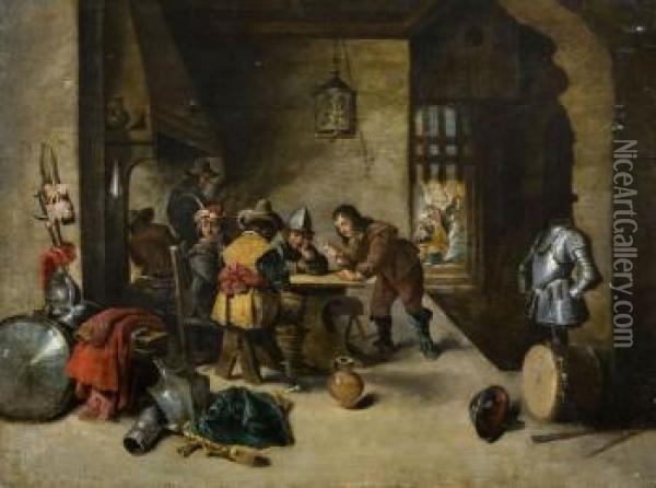 Interior De Taberna Oil Painting - David The Younger Teniers