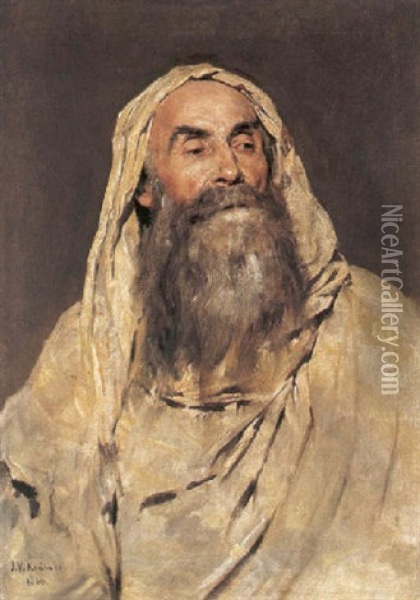Portrait Eines Beduinen Oil Painting - Johann Victor Kramer