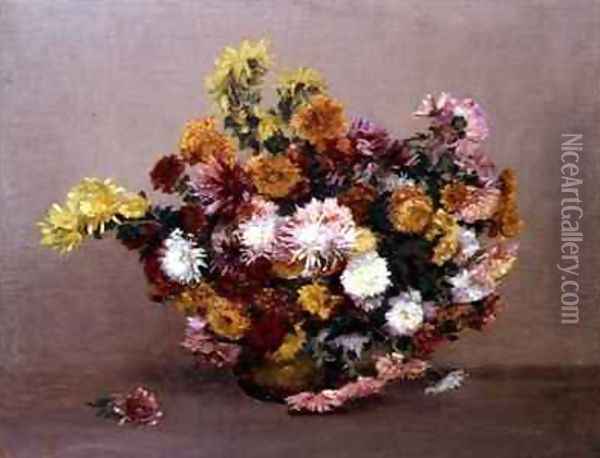 Chrysanthemums Oil Painting - Joshua Anderson Hague