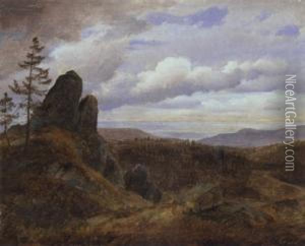 Harzlandschaft Oil Painting - Georg Heinrich Croll Crola