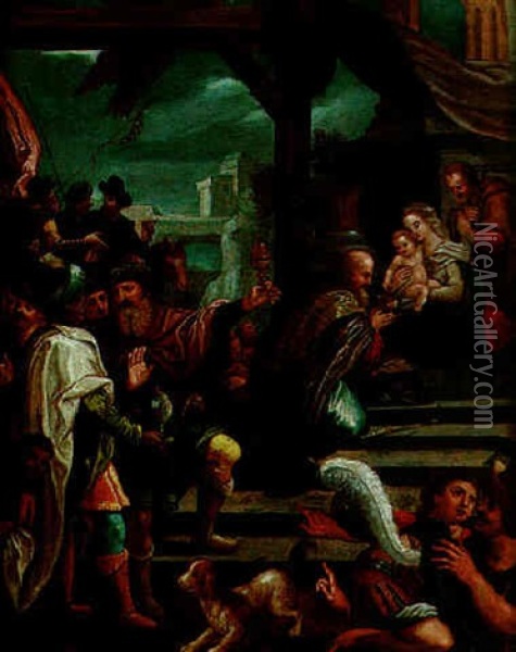 The  Adoration Of The Magi Oil Painting - Hans Rottenhammer the Elder