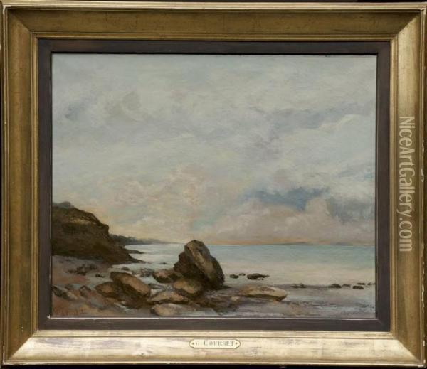 La Roche Isolee A La Pointe De Vallieres Oil Painting - Gustave Courbet