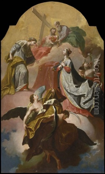 Die Aufnahme Mariens In Den Himmel Als Regina Coeli Oil Painting - Johann Franz Felder