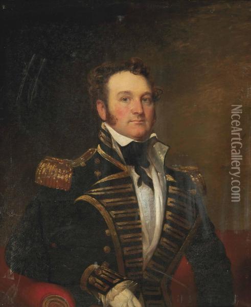 Portrait Of A Royal Naval Officer Oil Painting - Thomas Phillips
