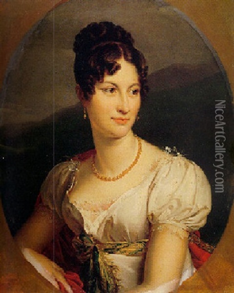 Portrait Of The Comtesse Jeanne De Pourtales Oil Painting - Francois Pascal Simon Gerard