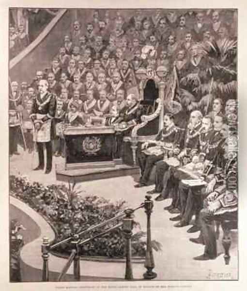 Grand Masonic Gathering in the Royal Albert Hall in Honour of the Queens Jubilee Oil Painting - Amedee Forestier