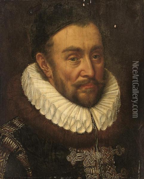 Portrait Of Prince William Of Orange Oil Painting - Adriaen Thomasz I Key