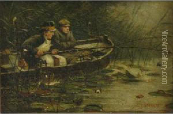 Enthusiasm And Misery (norfolk Broads) Oil Painting - Charles Joseph Staniland