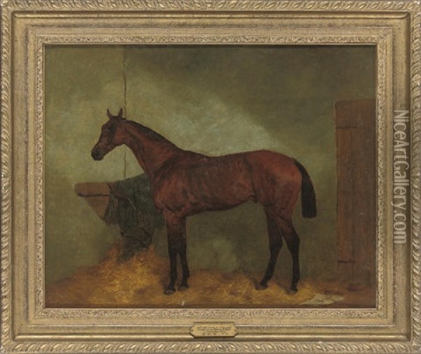 Sir John Astley's "fortitude," Winner Of The All-aged Race At Newmarket Oil Painting - Harry Hall