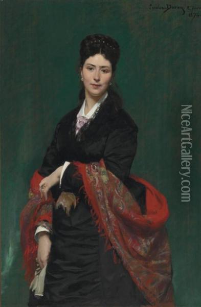 Portrait Of Madame Marie Clerc Oil Painting - Carolus (Charles Auguste Emile) Duran