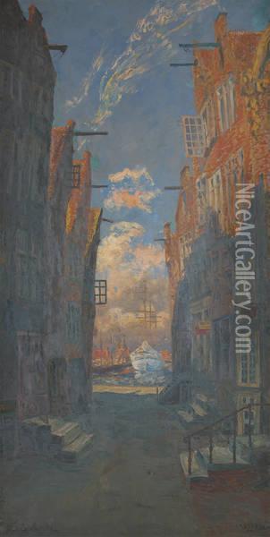 Amsterdam Oil Painting - Willem Charles L. Delsaux