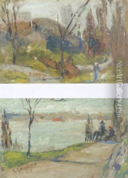 Central Park Oil Painting - Ernest Lawson