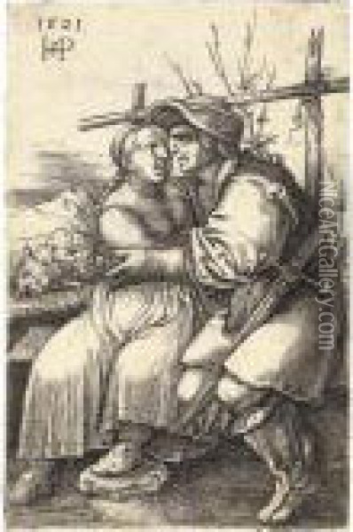 The Peasant And His Love Oil Painting - Hans Sebald Beham