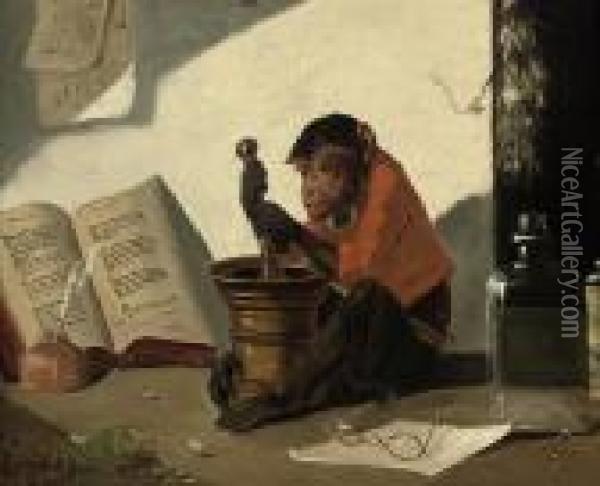 The Simeon Alchemist Oil Painting - Vincent de Vos